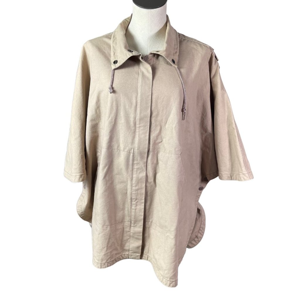Andy Johns Tan Cotton Vintage Cape Jacket One Size